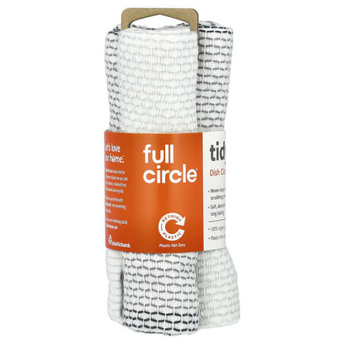 Full Circle, Tidy Dish Cloths, Grey, 3 Cloths