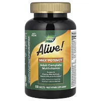 Nature&#x27;s Way, Alive! Max3 Potency Adult Complete Multivitamin, With Iron, 180 Tablets