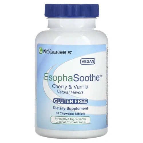 Nutra BioGenesis, EsophaSoothe, Cherry &amp; Vanilla, 60 Chewable Tablets