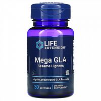 Life Extension, Mega GLA, добавка с ГЛК и кунжутными лигнанами, 30 мягких таблеток