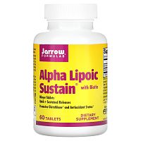 Jarrow Formulas, Alpha Lipoic Sustain, альфа-липоевая кислота с биотином, 300 мг, 60 таблеток