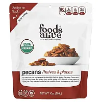 Foods Alive, Organic Pecans, Halves &amp; Pieces, 10 oz (284 g)