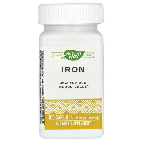 Nature&#x27;s Way, Iron, 18 mg, 100 Capsules