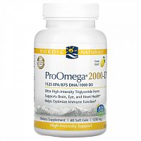 Nordic Naturals, ProOmega 2000-D, Лимон, 1250 мг, 60 мягких таблеток