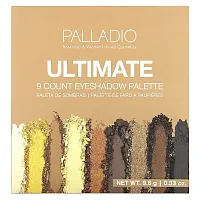 Palladio, Ultimate 9 Count Eyeshadow Palette, Golden Sand, 0.33 oz (9.6 g)