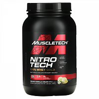 MuscleTech, Nitro Tech, 100% Whey Gold (100% сыворотка), французский ванильный крем, 907 г (2 фунта)