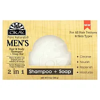 Okay Pure Naturals, Men&#x27;s 2 in Shampoo + Soap, 1 Bar Soap, 9 oz (255 g)