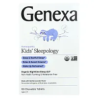 Genexa, Kids&#x27; Sleepology, Organic Nighttime Sleep Aid, Ages 3-11, Vanilla Lavender, 60 Chewable Tablets