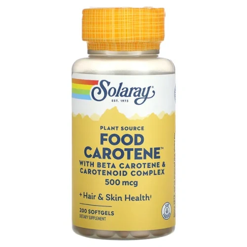 Solaray, Plant Source Food Carotene, 500 mcg, 200 Softgels