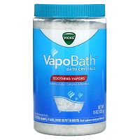 Vicks, VapoBath, кристаллы для ванн, успокаивающие пары, 425 г (15 унций)