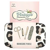 The Vintage Cosmetic Co., Manicure Purse, Leopard Print, 1 Kit