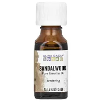 Aura Cacia, Pure Essential Oil, Sandalwood, 0.5 fl oz (15 ml)