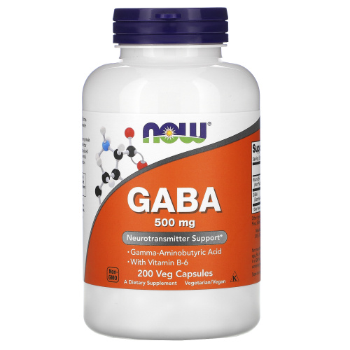 Now Foods GABA 500 мг with Vitamin B6 200 капсул