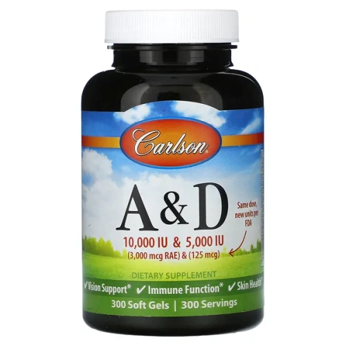 Carlson, Vitamin A &amp; D, 300 Soft Gels