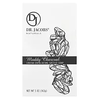 Dr. Jacobs Naturals, Loofah Exfoliating Castile Bar Soap, Muddy Charcoal, 5 oz (142 g)