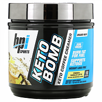 BPI Sports, Keto Bomb, кетогенные сливки для кофе и чая, латте с французской ванилью, 468 г (1 фунт 0,5 унции)