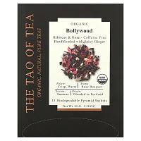 The Tao of Tea, Hibiscus &amp; Rose Tea, Organic Bollywood, Caffeine Free, 15 Pyramid Sachets, 1.58 oz (45 g)