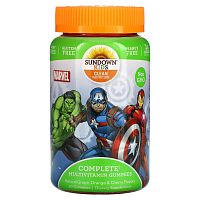 Sundown Naturals Kids, Жевательные конфеты с полноценным комплексом витаминов, «Marvel Avengers», натуральные ароматизаторы со вкусом винограда, апельсина и вишни, 60 жевательных конфет