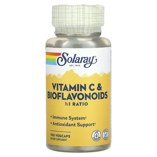 Solaray, Vitamin C &amp; Bioflavonoids, 1:1 Ratio, 100 VegCaps