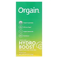 Orgain, Hydro Boost Rapid Hydration Drink Mix, Lemon Lime, 8 Stick Packs, 0.49 oz (14 g) Each