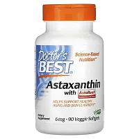 Doctor&#x27;s Best, Astaxanthin with AstaReal, 6 mg, 90 Veggie Softgels