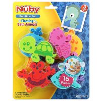 Nuby, Плавающие животные для ванн, для детей от 3 лет, 16 шт.