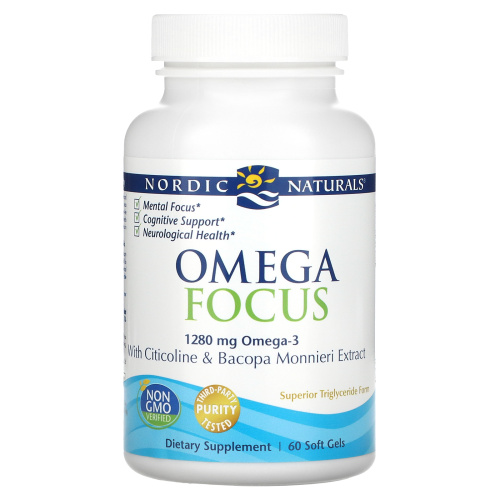 Nordic Naturals, Omega Focus, 1280 мг, 60 капсул фото 3