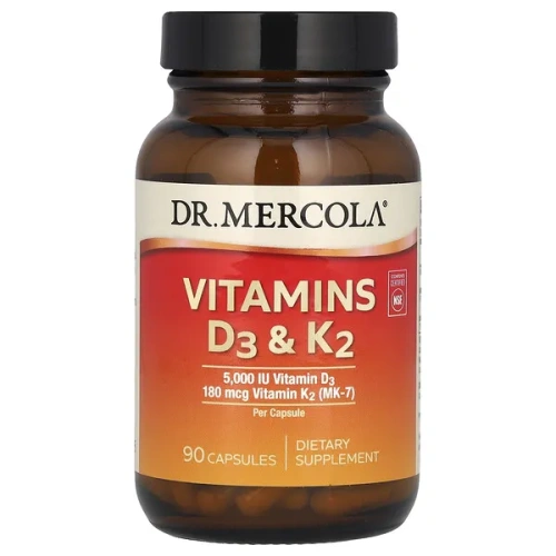 Dr. Mercola, Vitamins D3 &amp; K2, 90 Capsules