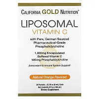 California Gold Nutrition, Liposomal Vitamin C, 1,000 mg, 30 Packets, 0.2 fl oz (6 ml) Each