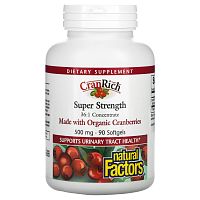 Natural Factors, CranRich, Super Strength, 500 мг, 90 капсул