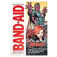 Band Aid, Adhesive Bandages, Assorted Sizes, Marvel Avengers, 20 Bandages