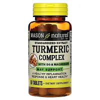 Mason Natural, Standardized Extract, Turmeric Complex with Vitamin D3 &amp; Magnesium, 60 Tablets