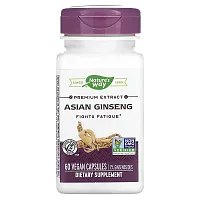 Nature&#x27;s Way, Premium Extract, Asian Ginseng, 60 Vegan Capsules