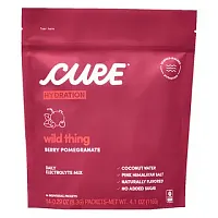 Cure Hydration, увлажняющая смесь электролитов, со вкусом ягод и граната, 14 пакетиков по 8,3 г (0,29 унции) каждый