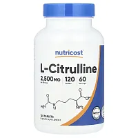 Nutricost, L-Citrulline, 2,500 mg, 120 Tablets (1,250 mg per Tablet)