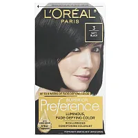 L&#x27;Oréal, Superior Preference, Luminous, Fade-Defying Color, 3 Soft Black, 1 Application