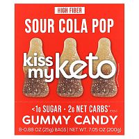 Kiss My Keto, Gummy Candy, Sour Cola Pop, 8 Bags, 0.88 oz (25 g) Each