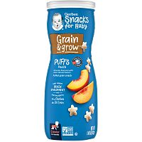 Gerber, Snacks for Baby, Grain & Grow, Puffs, снек из воздушной кукурузы, для детей от 8 месяцев, персик, 42 г (1,48 унции)