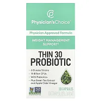 Physician&#x27;s Choice, Thin 30 Probiotic, 15 Billion CFUs, 30 Capsules