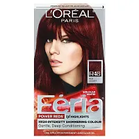 L&#x27;Oréal, Feria, Power Reds, High-Intensity Shimmering Colour, R48 Red Velvet, 1 Application