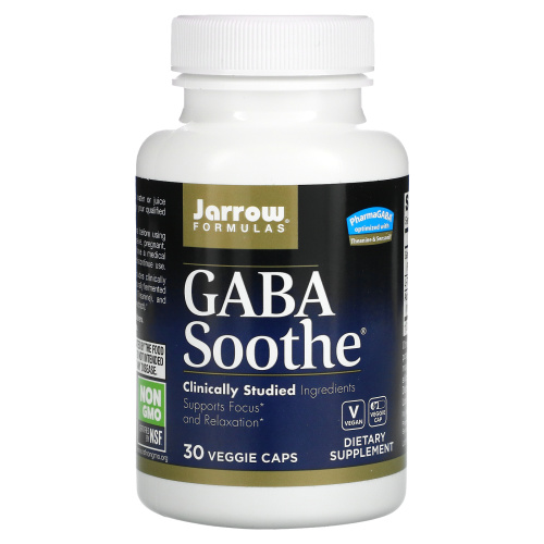 Jarrow Formulas, GABA Soothe, 30 растительных капсул