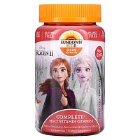 Sundown Naturals Kids, Жевательные конфеты с мультивитаминами, «Холодное сердце 2» Disney, со вкусом клубники, арбуза и малины, 60 жевательных конфет