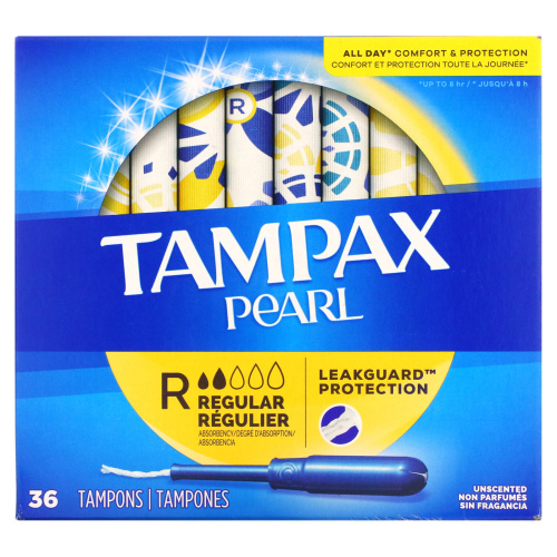 Tampax, Жемчужный, обычный, без запаха`` 36 тампонов