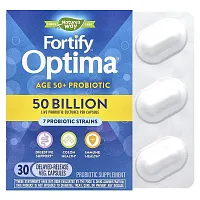 Nature&#x27;s Way, Fortify Optima, Probiotic, Age 50+, 50 Billion, 30 Delayed Release Veg Capsules