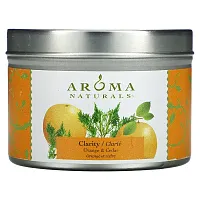 Aroma Naturals, Soy VegePure, Travel Tin Candle, Clarity, Orange &amp; Cedar, 2.8 oz (79.38 g)