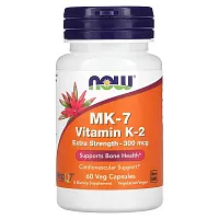 NOW Foods, MK-7 Vitamin K-2, Extra Strength, 60 Veg Capsules