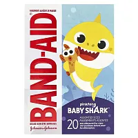 Band Aid, Adhesive Bandages, Assorted Sizes, Nickelodeon™ Pinkfong Baby Shark™, 20 Bandages