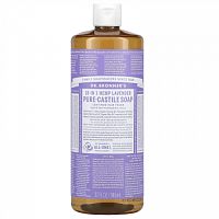 Dr. Bronner's, 18-в-1 чистое кастильское мыло из конопли, лаванда, 946 мл (32 жидк. Унции)