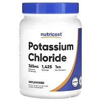 Nutricost, Potassium Chloride, Unflavored, 365 mg, 2.2 lbs (1 kg)