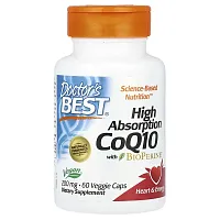 Doctor&#x27;s Best, High Absorption CoQ10 with BioPerine, 200 mg, 60 Veggie Caps